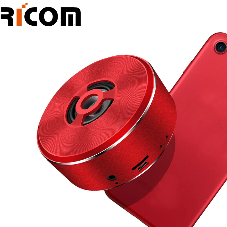 China Red Color Aluminum metal case innovative design bluetooth handsfree speaker line in speaker aux - ANKUX.COM