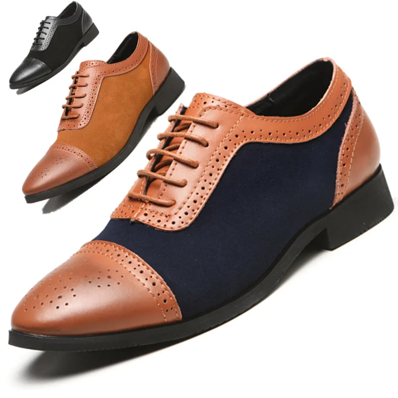 Dropshipping Men's Office Shoes Stitching Plus Size Pointed Toe Breathable Lace-Up Men's Leather Shoes
Dropshipping Men's Office Shoes Stitching Plus Size Pointed Toe Breathable Lace-Up Men's Leather Shoes