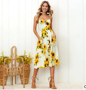 Sunflower Print Mini Dress Floral Sleeveless Spaghetti Strap A Line Beach Dresses For Women Button Up Bohemian Sundress, Pictures
Sunflower Print Mini Dress Floral Sleeveless Spaghetti Strap A Line Beach Dresses For Women Button Up Bohemian Sundress, Pictures