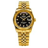 

HOLUNS HLS001 Men Watches Luxury Top Brand Gold Diamond Role Quartz Stainless Steel Calendar Relogio Masculino Wrist Watch Clock