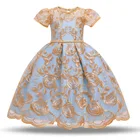 Flower Dress Baby Girl Designer Dresses 2020 Girls Casual Party Pinafore Flower Kids Ruffle Shoulder Floral Baby Dress