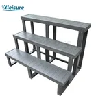 New Arrival Spa Accessories 3-Tier Synthetic Wood-grain PS Swim Spa Step In Grey Color