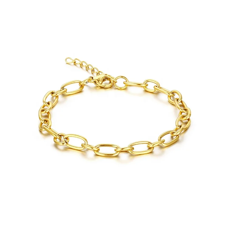 Modern Design Stainless Steel Pave Gold Cable Oval Link Chain Bracelet Women For Party, Gold/silver
Modern Design Stainless Steel Pave Gold Cable Oval Link Chain Bracelet Women For Party, Gold/silver