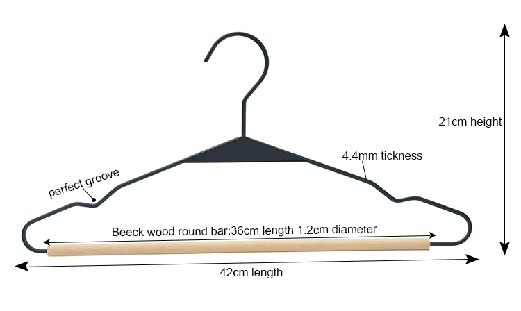 Manufacturer high quality black solid metal wire Hanger,rose gold hanger garment hanger for clothes