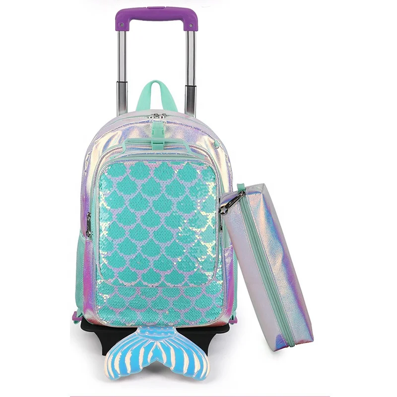 Mermaid printing detachable trolley school bag backpack set large capacity for overnight travel and back to school usage, Customized
Mermaid printing detachable trolley school bag backpack set large capacity for overnight travel and back to school usage, Customized