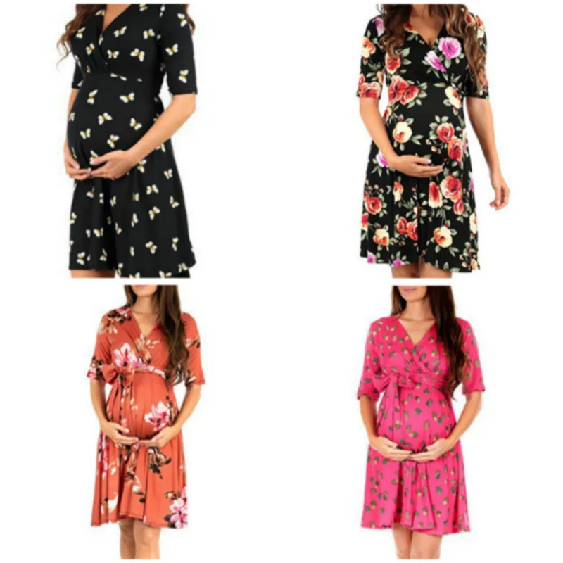 SZ-MS013 Wholesale Summer V Neck Bandage Floral Print Pregnancy Clothes Maternity Wear Dresses, Orange, black,rose
SZ-MS013 Wholesale Summer V Neck Bandage Floral Print Pregnancy Clothes Maternity Wear Dresses, Orange, black,rose