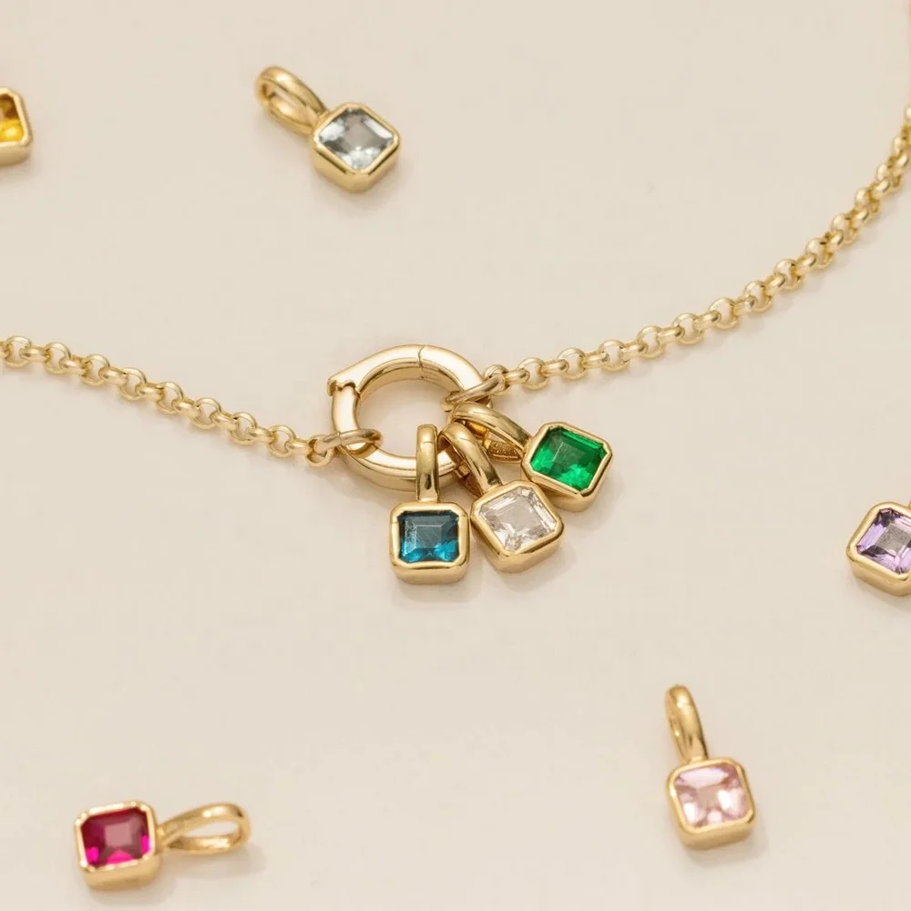 Colorful 12 Birthstone Crystal DIY Charms Accessories For Necklace Bracelet Stainless Steel Paper Clip Zircon Pendant Necklace
Colorful 12 Birthstone Crystal DIY Charms Accessories For Necklace Bracelet Stainless Steel Paper Clip Zircon Pendant Necklace