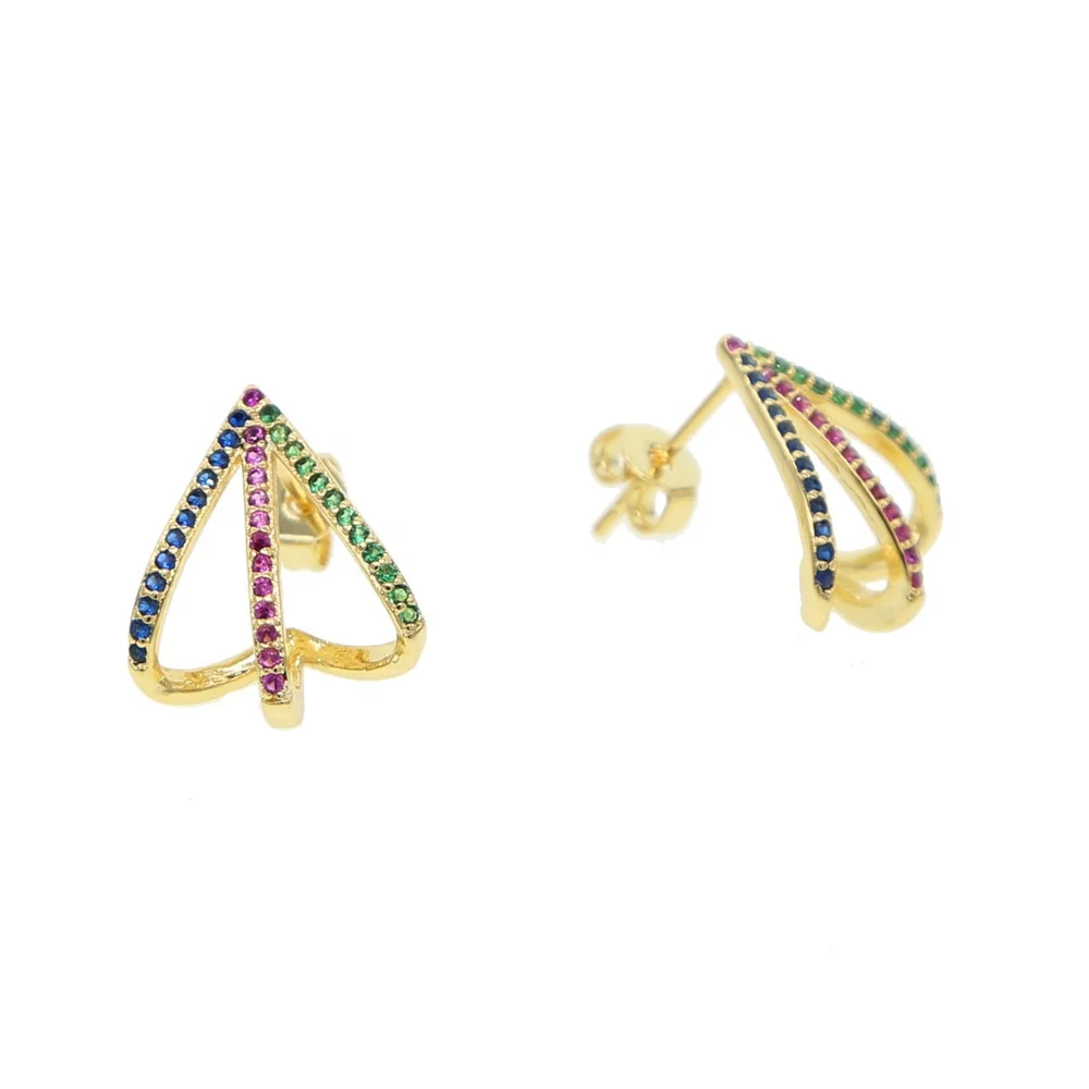 luxury gold color fashion rainbow cz paved hollow clasp shape stud earring white cz paved wedding earrings jewelry
luxury gold color fashion rainbow cz paved hollow clasp shape stud earring white cz paved wedding earrings jewelry