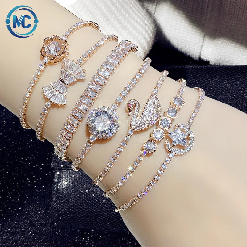 Fashion Zircon Crystal Pull Bracelet Female Korean Simple Personalized Elegant Bracelet Color Retaining Bracelet, Colors
Fashion Zircon Crystal Pull Bracelet Female Korean Simple Personalized Elegant Bracelet Color Retaining Bracelet, Colors