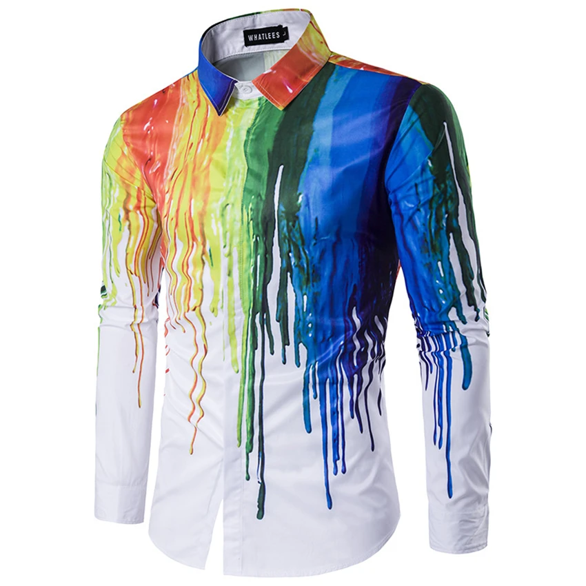 Men's Long Sleeve Shirt 3D Colorful Vertical Splatter Paint Shirt Print Shirts For Men
Men's Long Sleeve Shirt 3D Colorful Vertical Splatter Paint Shirt Print Shirts For Men