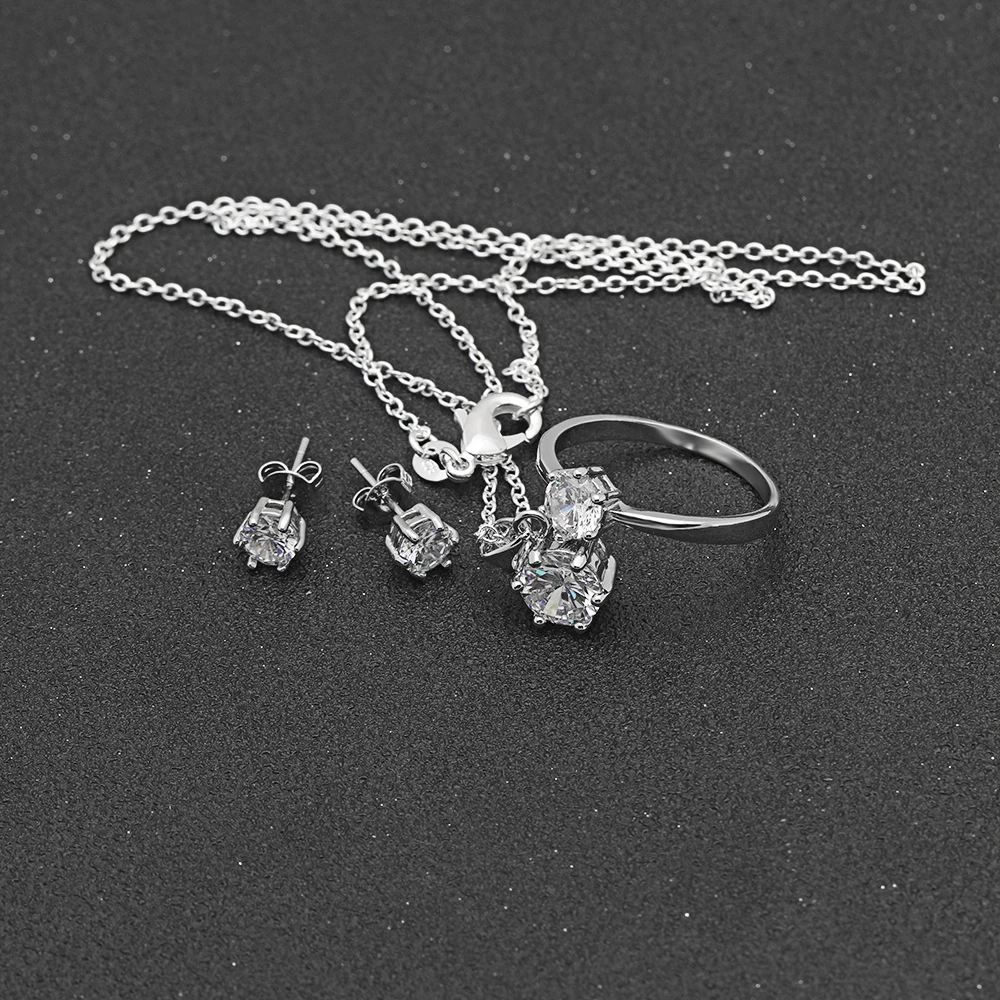 Women Wedding Jewellery Set Plating 925 Silver Designs Best Selling Wholesale Fashion Dubai Jewelry
