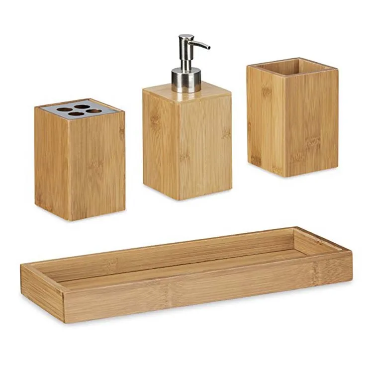 Eco-friendly Nature Bamboo White Bathroom Accessory Fittings Sets--3 pcs Bamboo Bathroom Set with Tray, Natural bamboo color
Eco-friendly Nature Bamboo White Bathroom Accessory Fittings Sets--3 pcs Bamboo Bathroom Set with Tray, Natural bamboo color