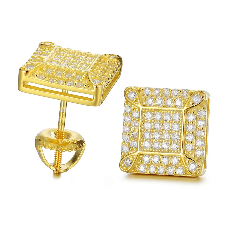Fashion Micro Pave Rohodium Plated 925 Silver Earring Men Stud Hip Hop Stud Earrings VVS Moissanite Earring, Gold/silver
Fashion Micro Pave Rohodium Plated 925 Silver Earring Men Stud Hip Hop Stud Earrings VVS Moissanite Earring, Gold/silver