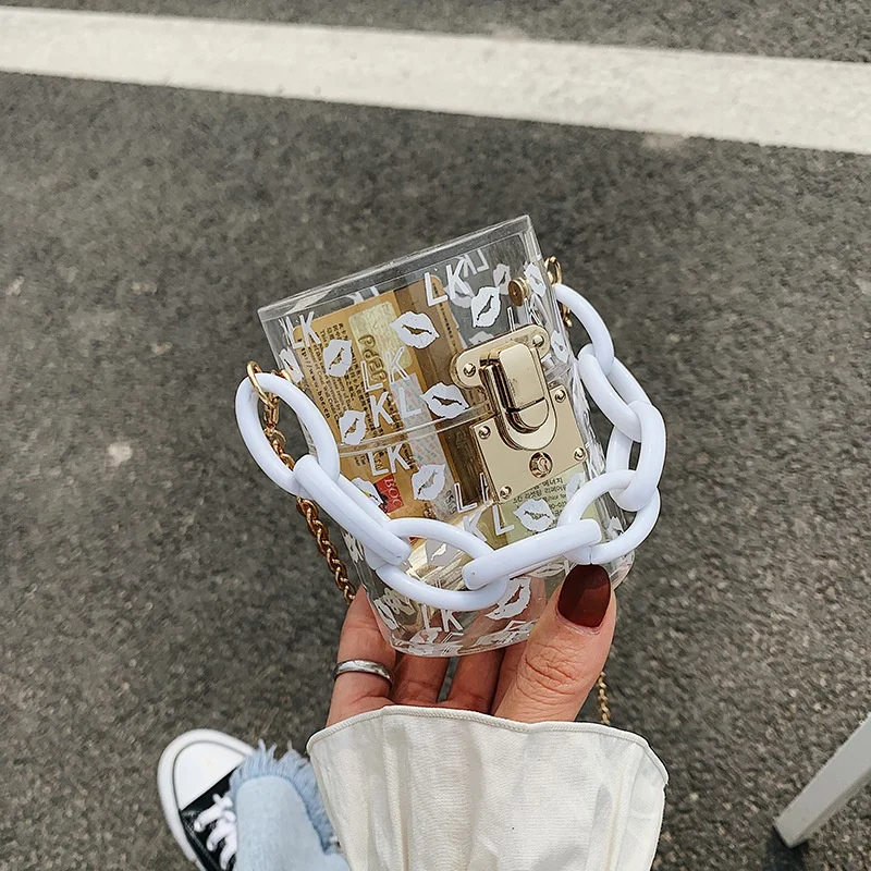 3 Colors Acrylic Cylinder Transparent Metal Removable Chain Strap Handbag Lipstick Clutch Bag with Solid Color Acrylic Handle
3 Colors Acrylic Cylinder Transparent Metal Removable Chain Strap Handbag Lipstick Clutch Bag with Solid Color Acrylic Handle