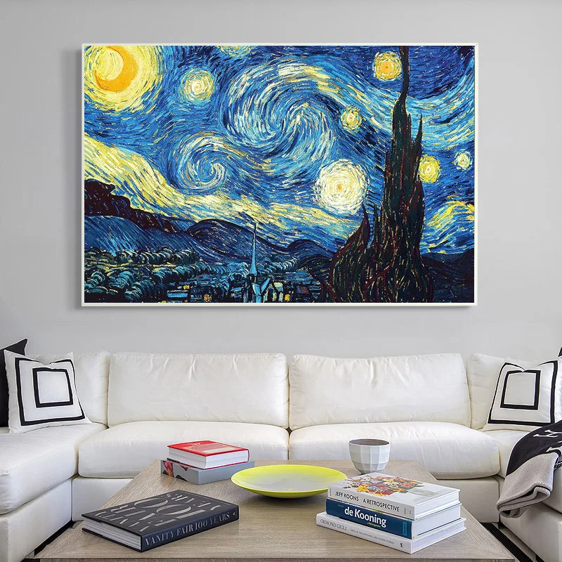 

Van Gogh Starry Night Abstract Landscape Canvas Poster Oil Painting Art Print Poster Modern Wall Picture for Living Room Decor