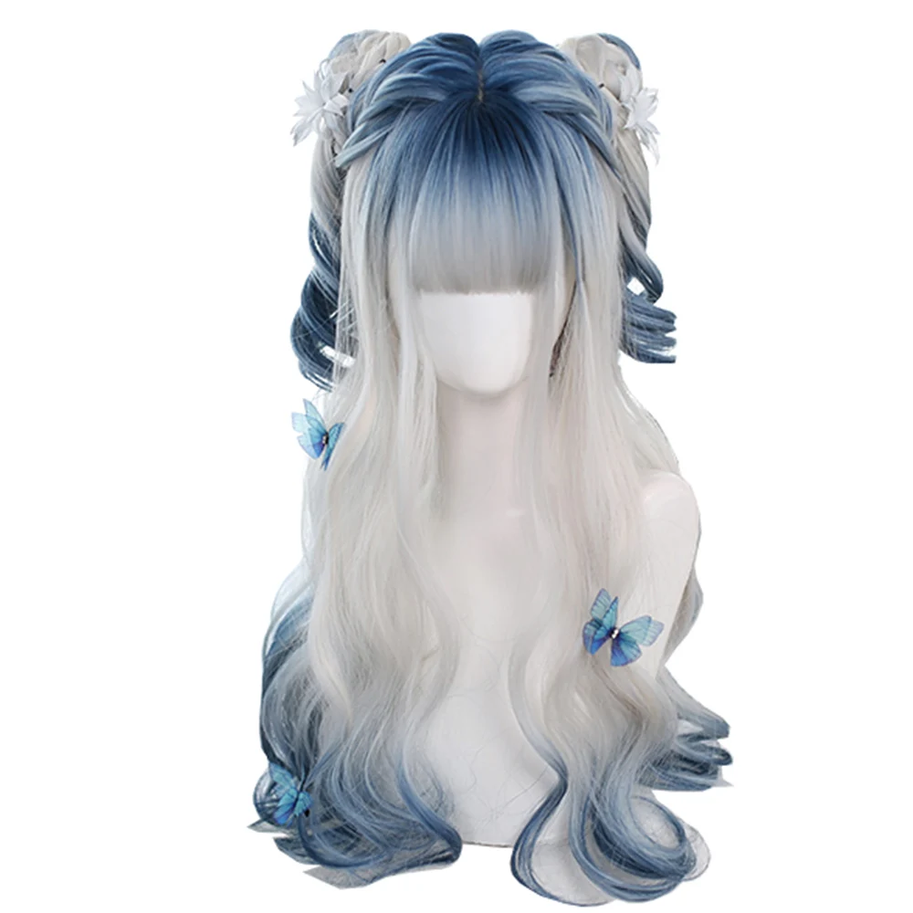 Irregular Coloring Body Wave Synthetic Long Hair Wig Blue Gradient White Gradient Blue Lolita Beauty Japanese Girl Cosplay Wig, Pic showed
Irregular Coloring Body Wave Synthetic Long Hair Wig Blue Gradient White Gradient Blue Lolita Beauty Japanese Girl Cosplay Wig, Pic showed