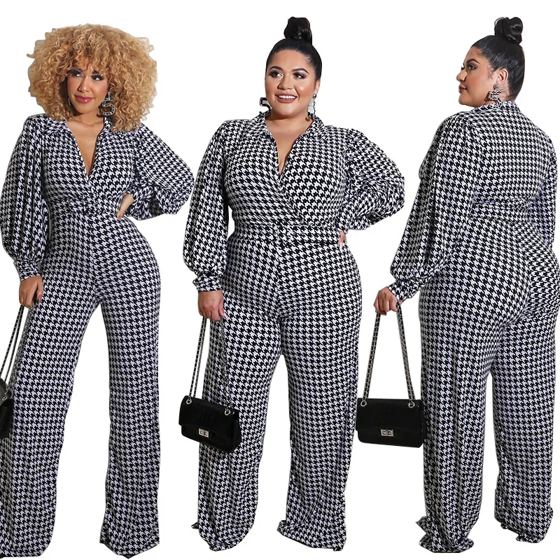 Offical big size XXXL 5XL long sleeves houndstooth One-piece clothing romper V neck One piece suits for women office jumpsuit, Pink,blue
Offical big size XXXL 5XL long sleeves houndstooth One-piece clothing romper V neck One piece suits for women office jumpsuit, Pink,blue