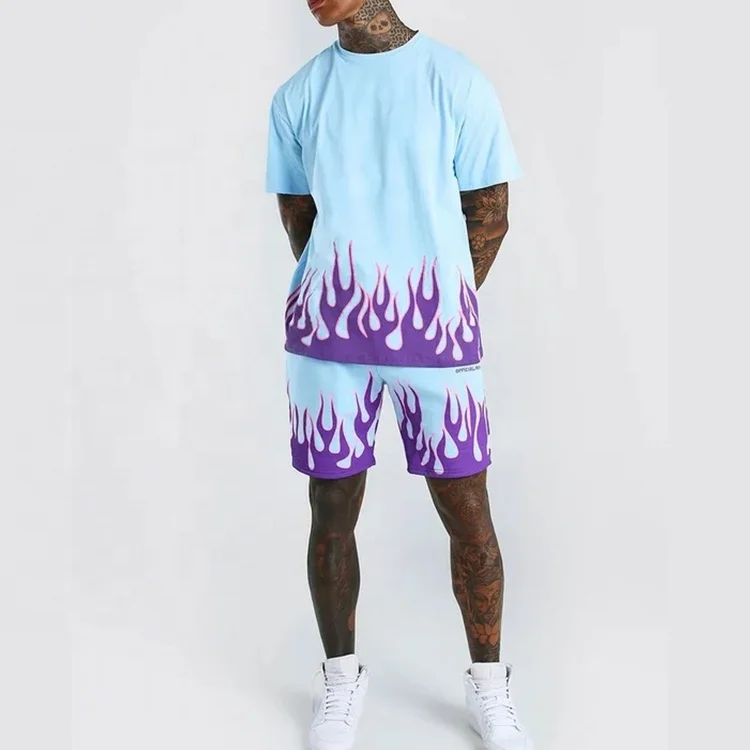 Unique Design High Quality OEM Custom Flame Printed Short Sleeve 100% Cotton Men Summer Casual T Shirt and shorts Set
Unique Design High Quality OEM Custom Flame Printed Short Sleeve 100% Cotton Men Summer Casual T Shirt and shorts Set
