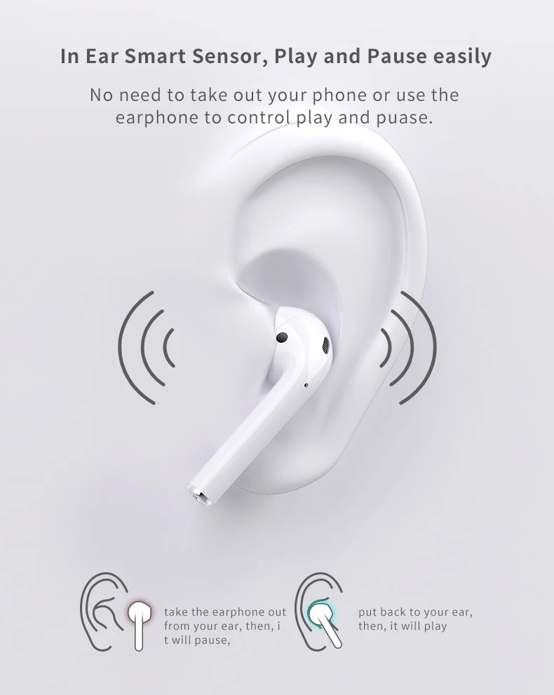 Enle Newest Products i28 TWS wireless charging smart sensor real battery display Earbuds V5.0 Stereo Mini Wireless BT Earphone - ANKUX.COM