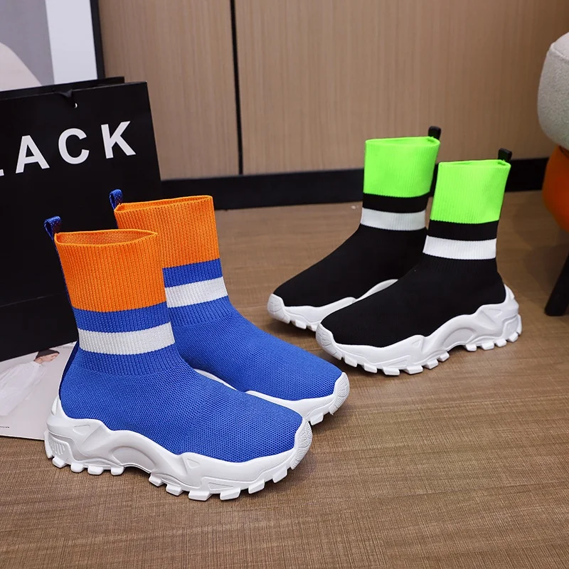 Blue And Orange Matching Color Ins Hot Sale Fashionable Design Lady High Top Anti Slip Socks Sneaker Shoes
Blue And Orange Matching Color Ins Hot Sale Fashionable Design Lady High Top Anti Slip Socks Sneaker Shoes
