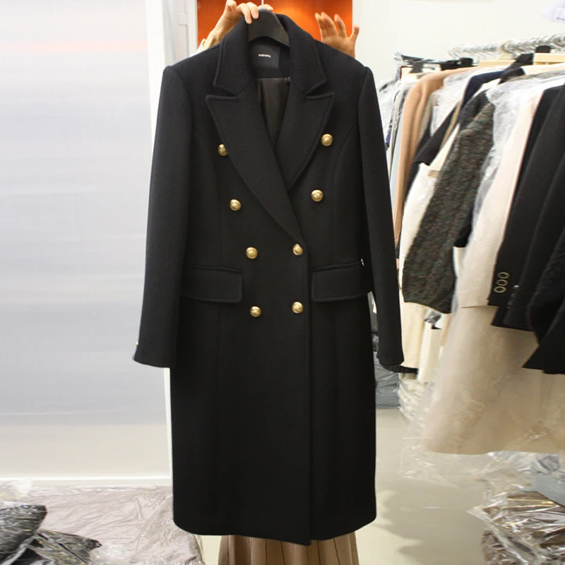 European And American New Style 2021 Winter Women's Loose Coat Black Woolen Mid-length Coat
European And American New Style 2021 Winter Women's Loose Coat Black Woolen Mid-length Coat