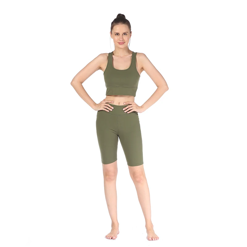 2021 Hot Sell Knit Exercise Suit for Women Bra and High Waist Pants Yoga Sets, Can customized 
2021 Hot Sell Knit Exercise Suit for Women Bra and High Waist Pants Yoga Sets, Can customized
