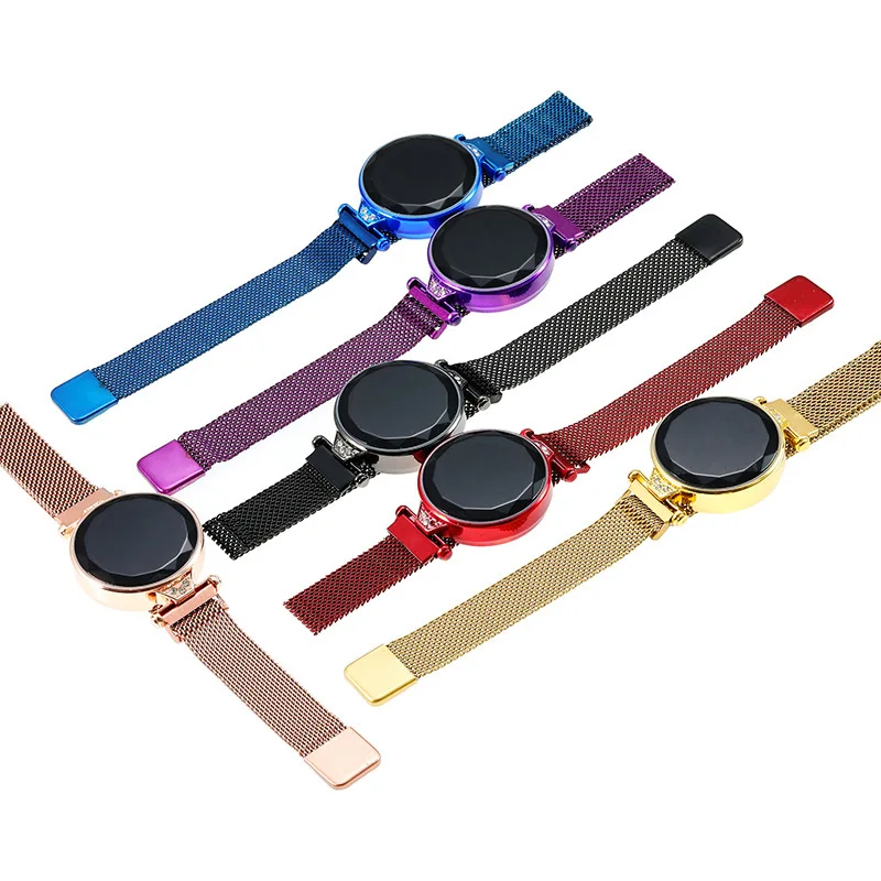 Tiktok girl fashion leisure circular LED touch screen magnetic drill magnetic watch strap electronic stone watch SB12
Tiktok girl fashion leisure circular LED touch screen magnetic drill magnetic watch strap electronic stone watch SB12
