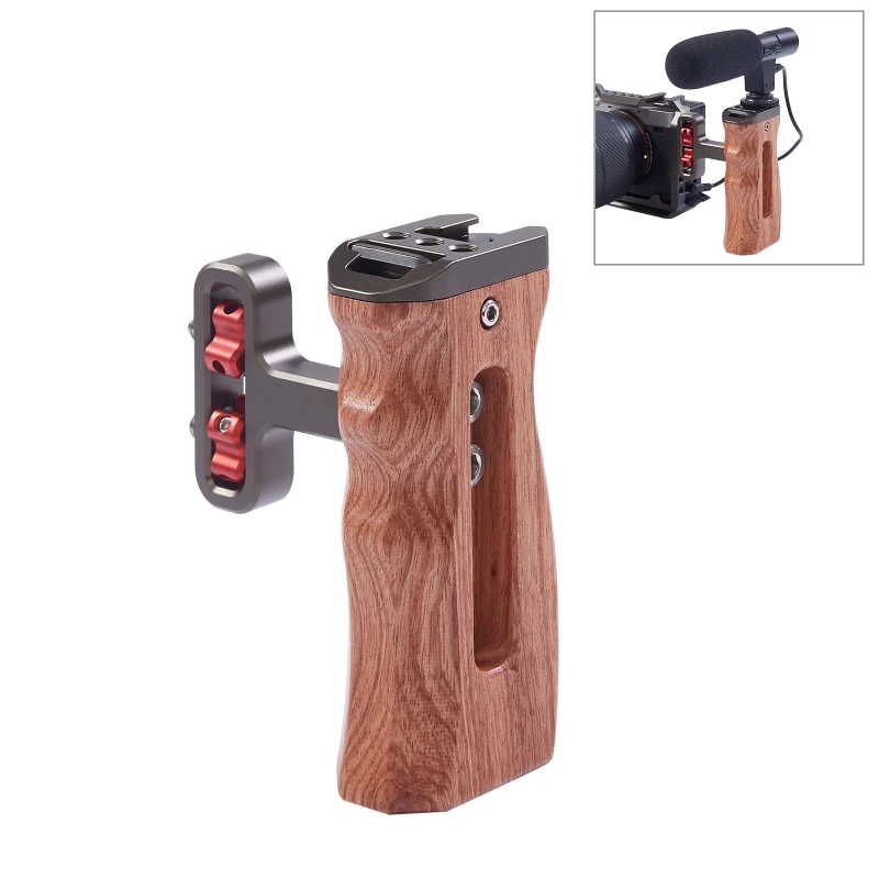 DS New Trending PULUZ Universal Side Wooden Handle Handgrip with Cold Shoe for DSLR Camera Cage
DS New Trending PULUZ Universal Side Wooden Handle Handgrip with Cold Shoe for DSLR Camera Cage
