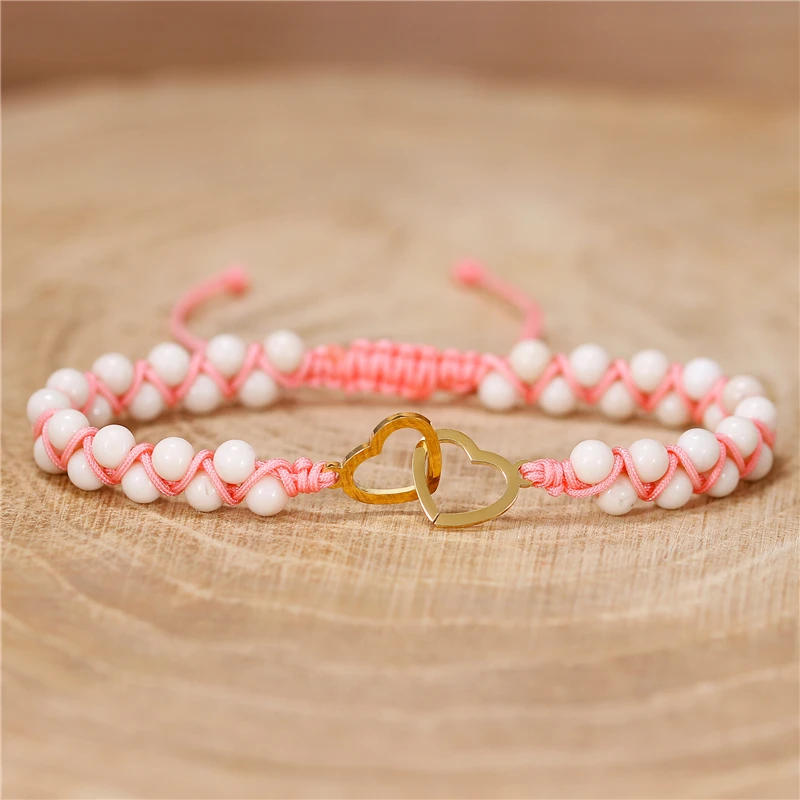 YueTong Stainless Steel Crossed Heart Charm Bracelet Natural Stone Bead Braided Bracelet Lover Couple Bracelet Jewelry Wholesale
YueTong Stainless Steel Crossed Heart Charm Bracelet Natural Stone Bead Braided Bracelet Lover Couple Bracelet Jewelry Wholesale