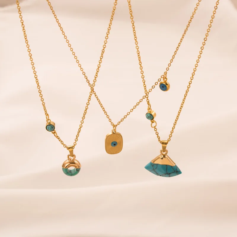 Fashion Jewelry Turquoise Pendant Necklace Retro Stainless Steel Turquoise Gold Pendant Necklace Jewelry
Fashion Jewelry Turquoise Pendant Necklace Retro Stainless Steel Turquoise Gold Pendant Necklace Jewelry