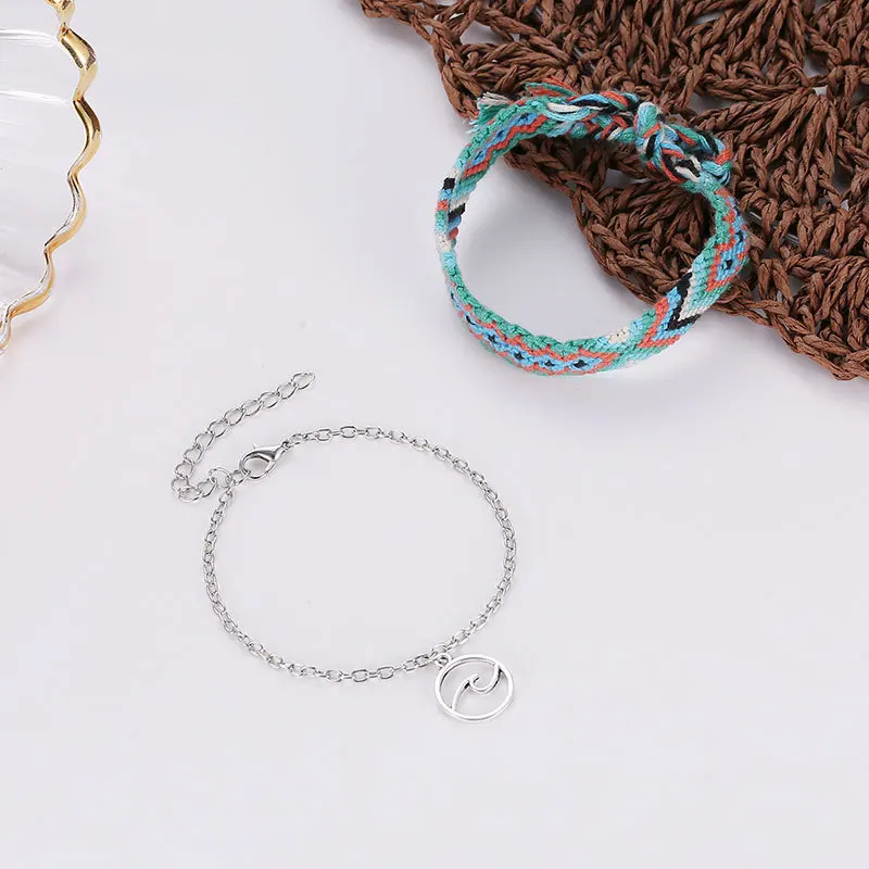 Amazon hot sell summer beach double round wave anklet national style hand-woven foot chain, 3 colo0r
Amazon hot sell summer beach double round wave anklet national style hand-woven foot chain, 3 colo0r
