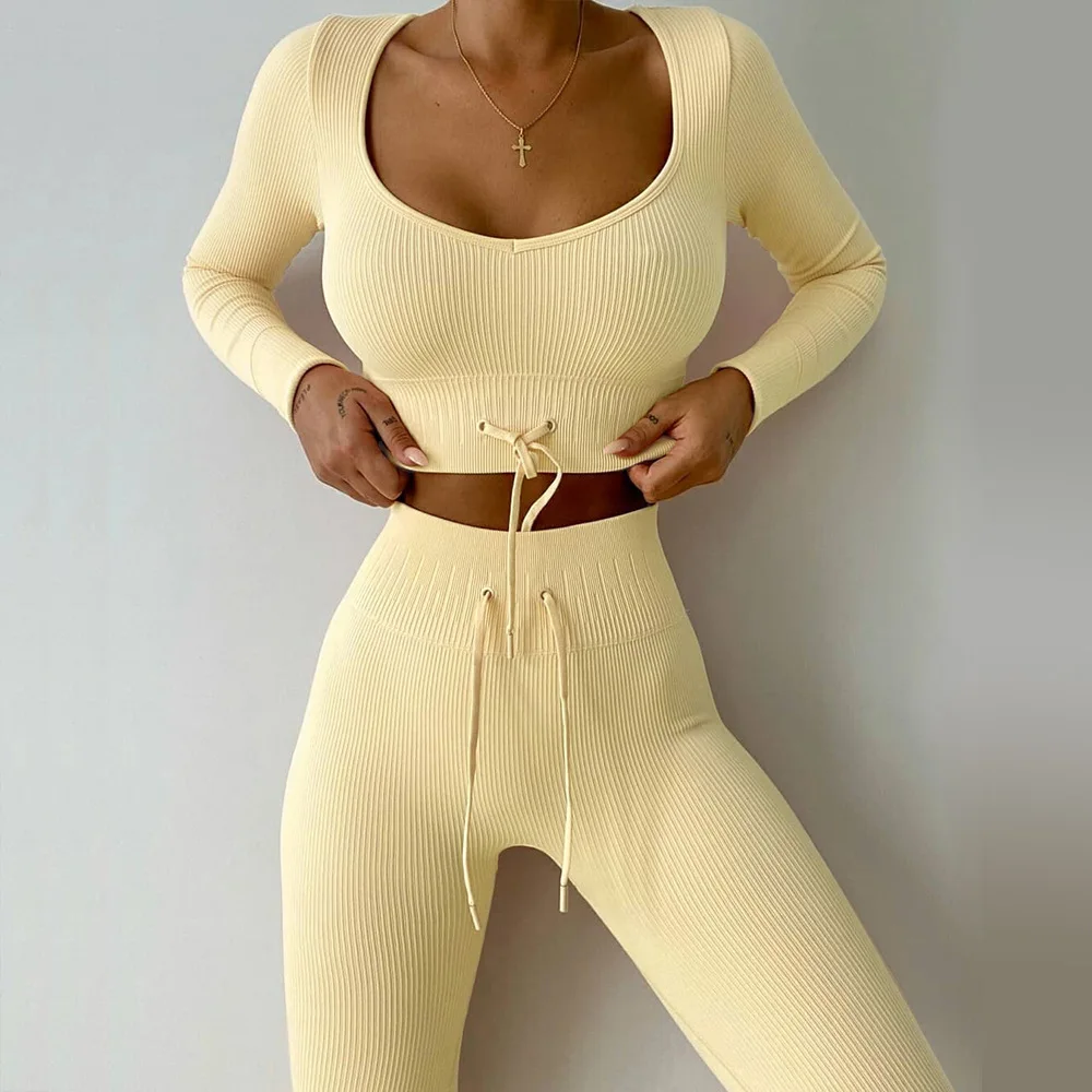 New Autumn Seamless Yoga Set Long Sleeve Workout Outfits Fitness Outfit Women Pants Sports Suit Yoga Set, Picture shows
New Autumn Seamless Yoga Set Long Sleeve Workout Outfits Fitness Outfit Women Pants Sports Suit Yoga Set, Picture shows