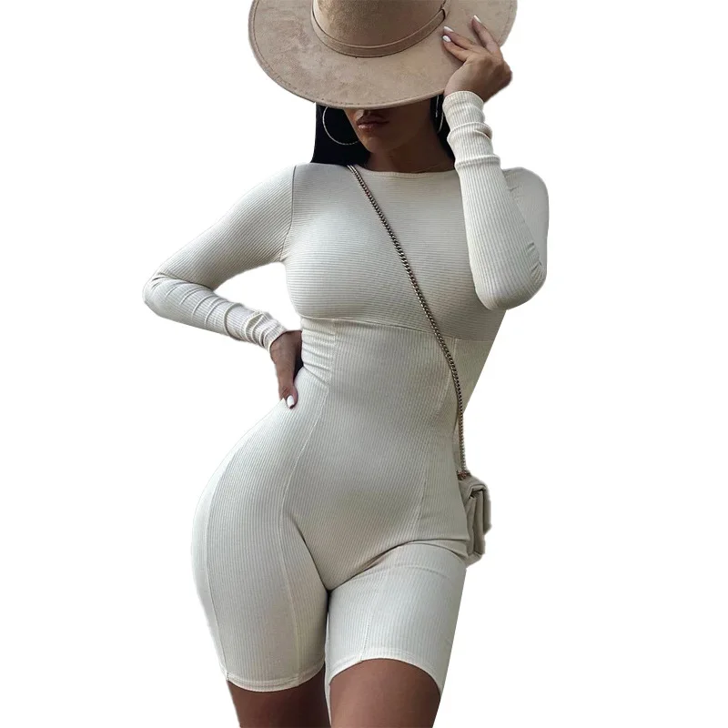 Ribbed Knitted Sportswear Women Bodysuits Long Sleeve Playsuit Bodycon Shorts Jumpsuits Sexy Skinny Rompers Womens C13425
Ribbed Knitted Sportswear Women Bodysuits Long Sleeve Playsuit Bodycon Shorts Jumpsuits Sexy Skinny Rompers Womens C13425