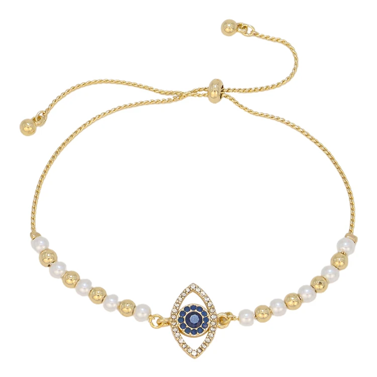 BXY girls jewelry copper blue lucky charm 14k gold chain beaded pearl zircon adjustable evil eye bracelets women
BXY girls jewelry copper blue lucky charm 14k gold chain beaded pearl zircon adjustable evil eye bracelets women