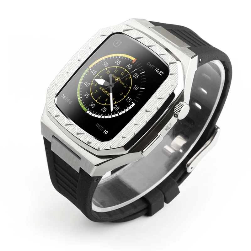 Super price 44mm stainless steel case and rubber strap silicone band for iwatch Series 4/5/6/SE modification replacement
Super price 44mm stainless steel case and rubber strap silicone band for iwatch Series 4/5/6/SE modification replacement
