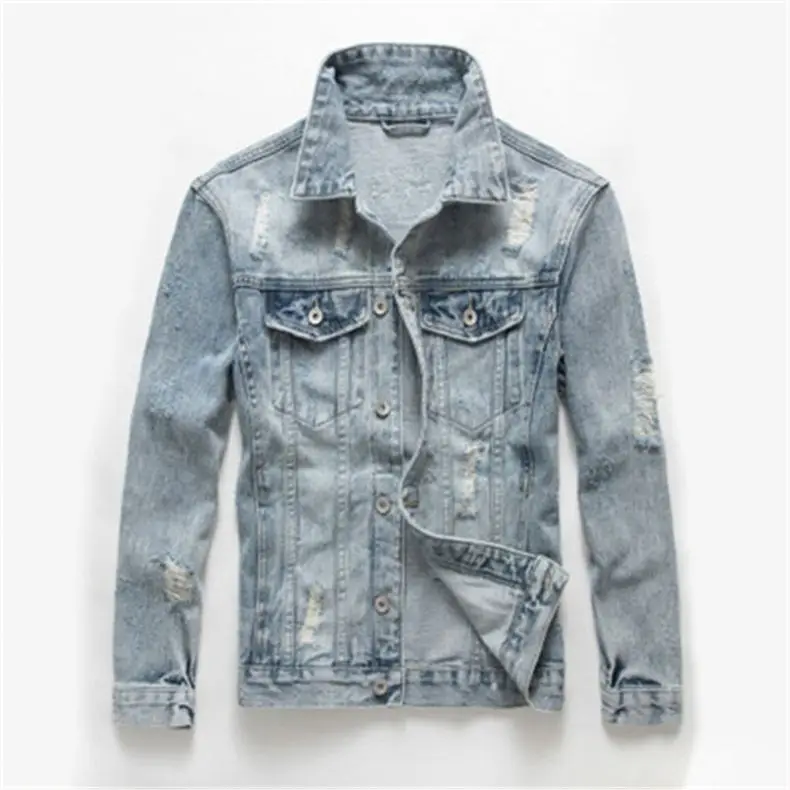 Unisex Denim Jacket Nostalgic Youth Street Embroidered Hole Korean Slim Denim Jacket
Unisex Denim Jacket Nostalgic Youth Street Embroidered Hole Korean Slim Denim Jacket
