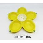 8.8inch big size 3cases Cheap Custom Printed ceramic lemon fruit plate Ceramic Dinner Plate for Kitchen