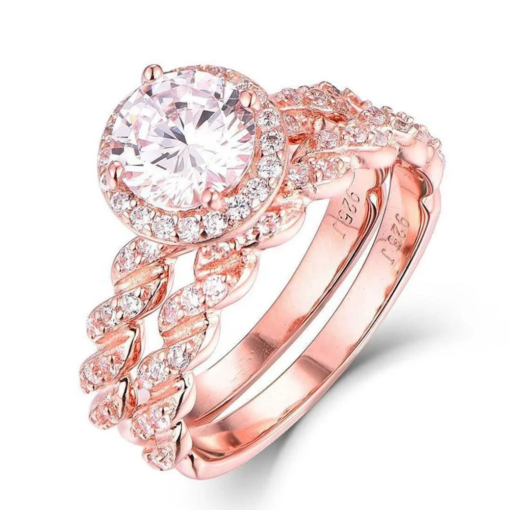 Euramerican Style Delicate Flowers Zircon Rings Set Plated Rose Gold Color Elegant Engagement Wedding Rings for Women Jewelry
Euramerican Style Delicate Flowers Zircon Rings Set Plated Rose Gold Color Elegant Engagement Wedding Rings for Women Jewelry