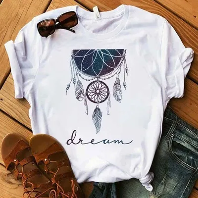 Wholesale women T Shirt Short Sleeve Magic Printed T Shirt Casual Shirt O neck Vogue Vintage Flower Dream Catcher Graphic Tee, Black white pink yellow blue green grey red
Wholesale women T Shirt Short Sleeve Magic Printed T Shirt Casual Shirt O neck Vogue Vintage Flower Dream Catcher Graphic Tee, Black white pink yellow blue green grey red