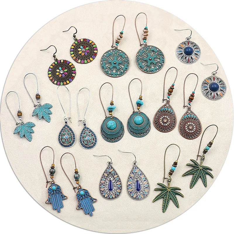 Fashion Vintage Design Bohomian jewellery handmade tassel leaf ladies jeweries and earring new design earring set 2020, Like picture
Fashion Vintage Design Bohomian jewellery handmade tassel leaf ladies jeweries and earring new design earring set 2020, Like picture