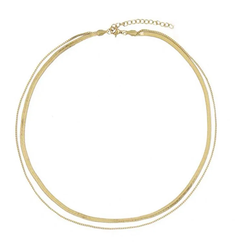 New Trendy Double-Layered Necklace Simple Snake Bone Chain Temperament Elegant Texture Box Chain Women Fshion Jewelry
New Trendy Double-Layered Necklace Simple Snake Bone Chain Temperament Elegant Texture Box Chain Women Fshion Jewelry