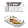 Grill Accessories Vegetable Grill Basket BBQ Accessories for Grilling Veggies for Fish Meat Kabob Pizza Use as Wok Pan or Smoker