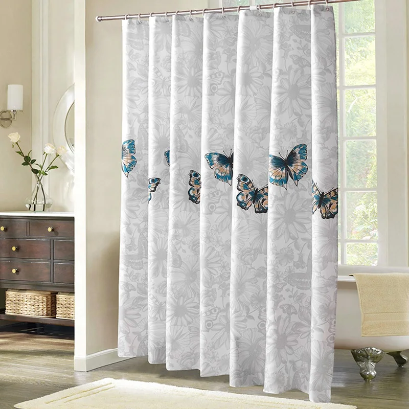 i@home Thick butterfly printed floral modern waterproof bathroom shower curtain liner, Gray
i@home Thick butterfly printed floral modern waterproof bathroom shower curtain liner, Gray