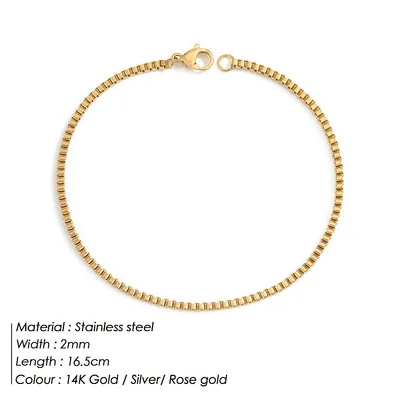Hot Sale Gold Silver Plated Stainless Steel Thin Chain Bracelet Minimalist Titanium Steel Chain Bracelet For Couples
Hot Sale Gold Silver Plated Stainless Steel Thin Chain Bracelet Minimalist Titanium Steel Chain Bracelet For Couples