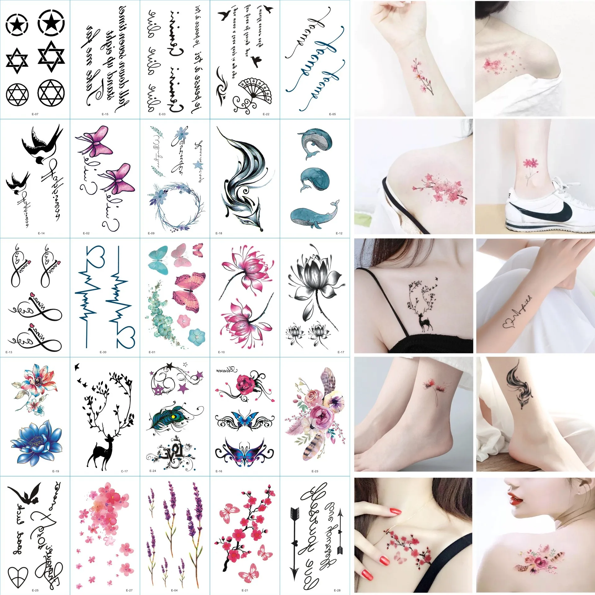30Pcs/Set Temporary Tattoo Stickers Waterproof Tattoos For Women Sexy Arm Clavicle Body Art Hand Foot Sticker
30Pcs/Set Temporary Tattoo Stickers Waterproof Tattoos For Women Sexy Arm Clavicle Body Art Hand Foot Sticker