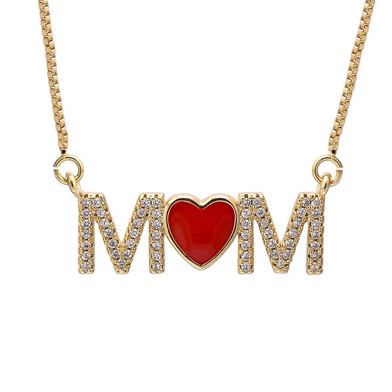 I Love Mom Red Enamel Heart Pendant Necklaces Women Family Mother's Gift Box Chain CZ Zircon Letter Necklace Jewelry
I Love Mom Red Enamel Heart Pendant Necklaces Women Family Mother's Gift Box Chain CZ Zircon Letter Necklace Jewelry