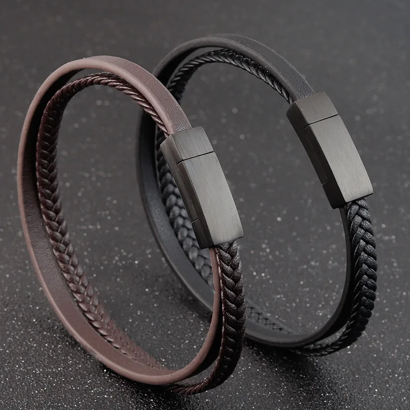 Simple Cowhide Original Stainless Steel Jewelry Handmade Leather Bracelets man, Black
Simple Cowhide Original Stainless Steel Jewelry Handmade Leather Bracelets man, Black