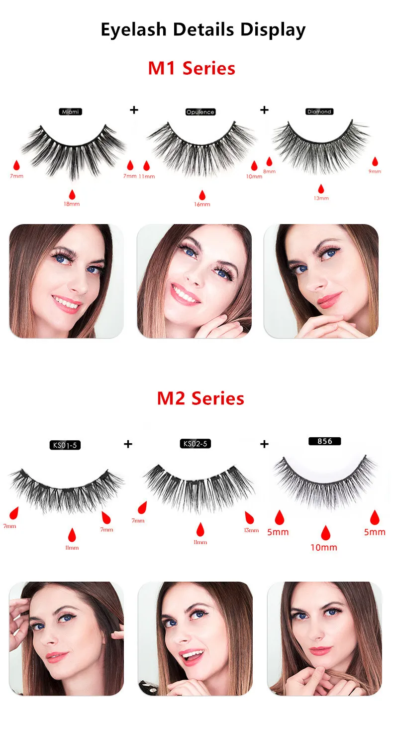 5 pair eyelashes oem customized label 5 magnet eyelash with