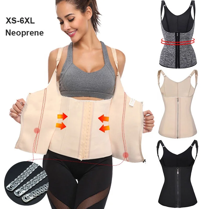 Manufacture Plus Size Shoulder Strap Corset Hook And Zip Body Shaper Fajas Women Sweat Belt Sauna Neoprene Waist Trainer Vest, Black,skin
Manufacture Plus Size Shoulder Strap Corset Hook And Zip Body Shaper Fajas Women Sweat Belt Sauna Neoprene Waist Trainer Vest, Black,skin
