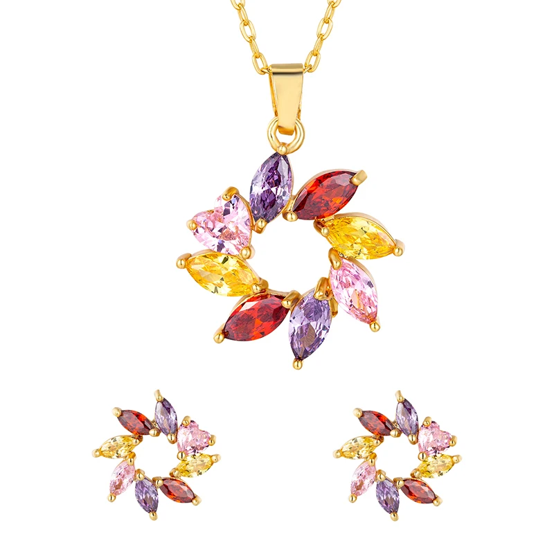 New Arrival Fashion 24k Gold Plated Zircon Necklace And Earrings African Jewelry Display Sets
New Arrival Fashion 24k Gold Plated Zircon Necklace And Earrings African Jewelry Display Sets